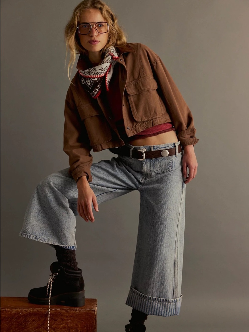 Free People We the Free Brette
Cropped Wide-Leg Jeans